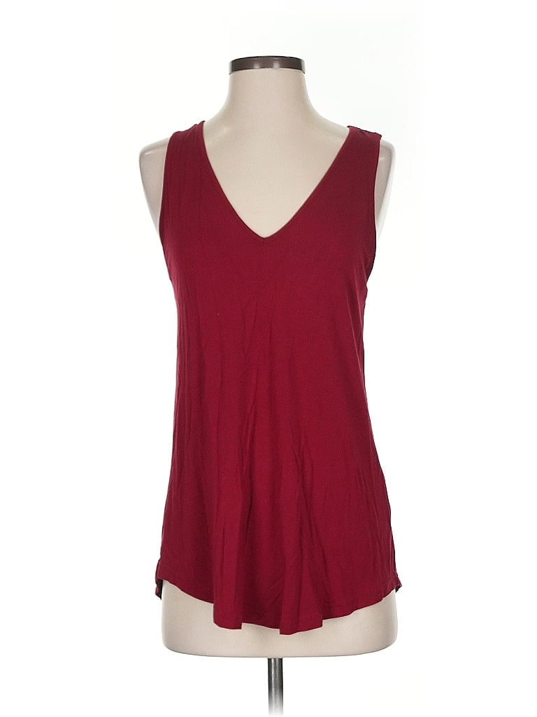 Pre-owned Unbranded Tank Top Burgundy Plunge Neckline Tops