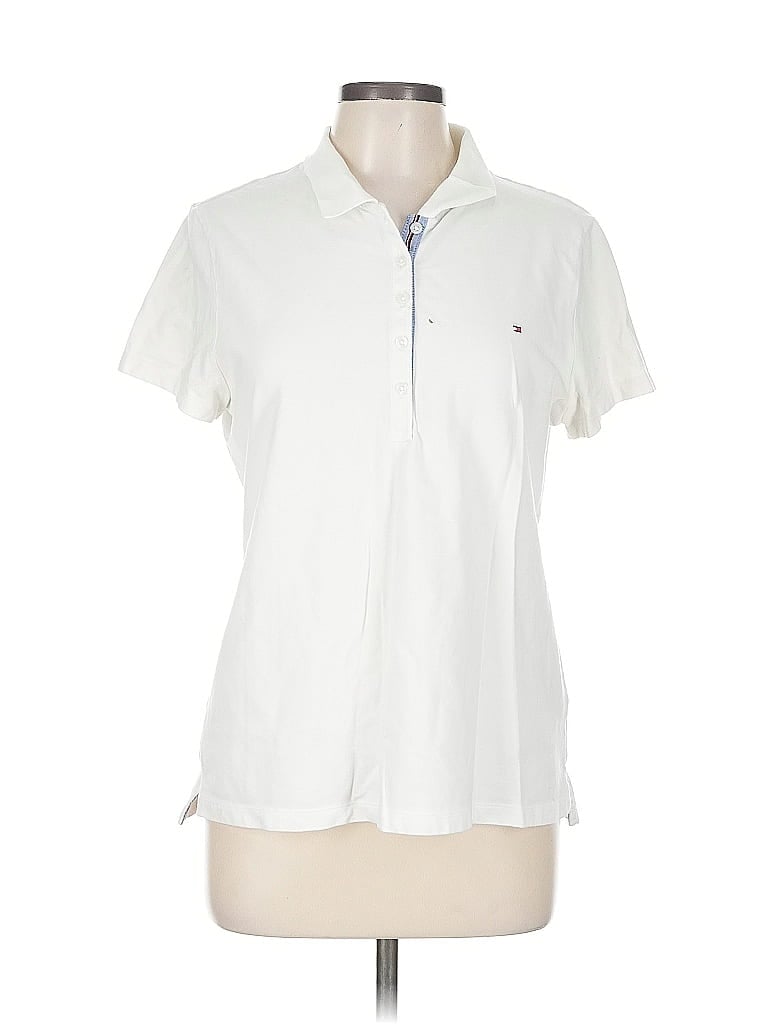 Pre-owned Tommy Hilfiger Short Sleeve Polo Shirt In White