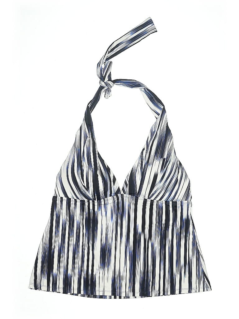 Pre-owned Athena Swimsuit Top Blue Stripes Pattern Swimwear