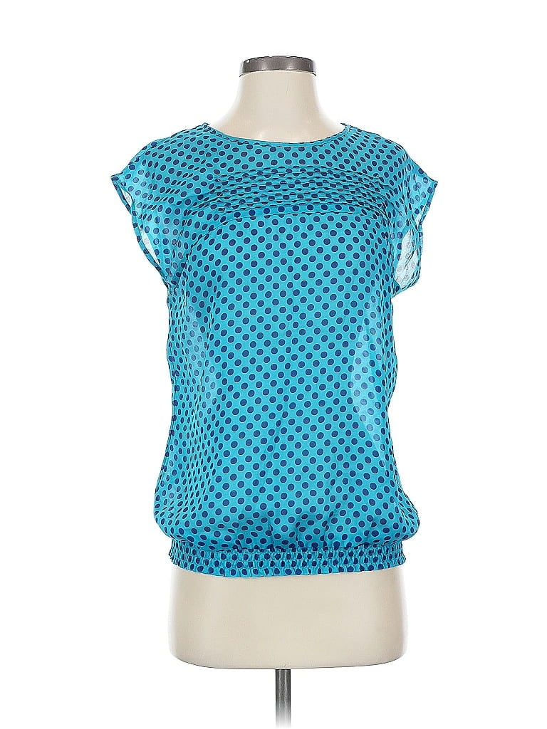 Pre-owned The Limited Short Sleeve Blouse In Blue
