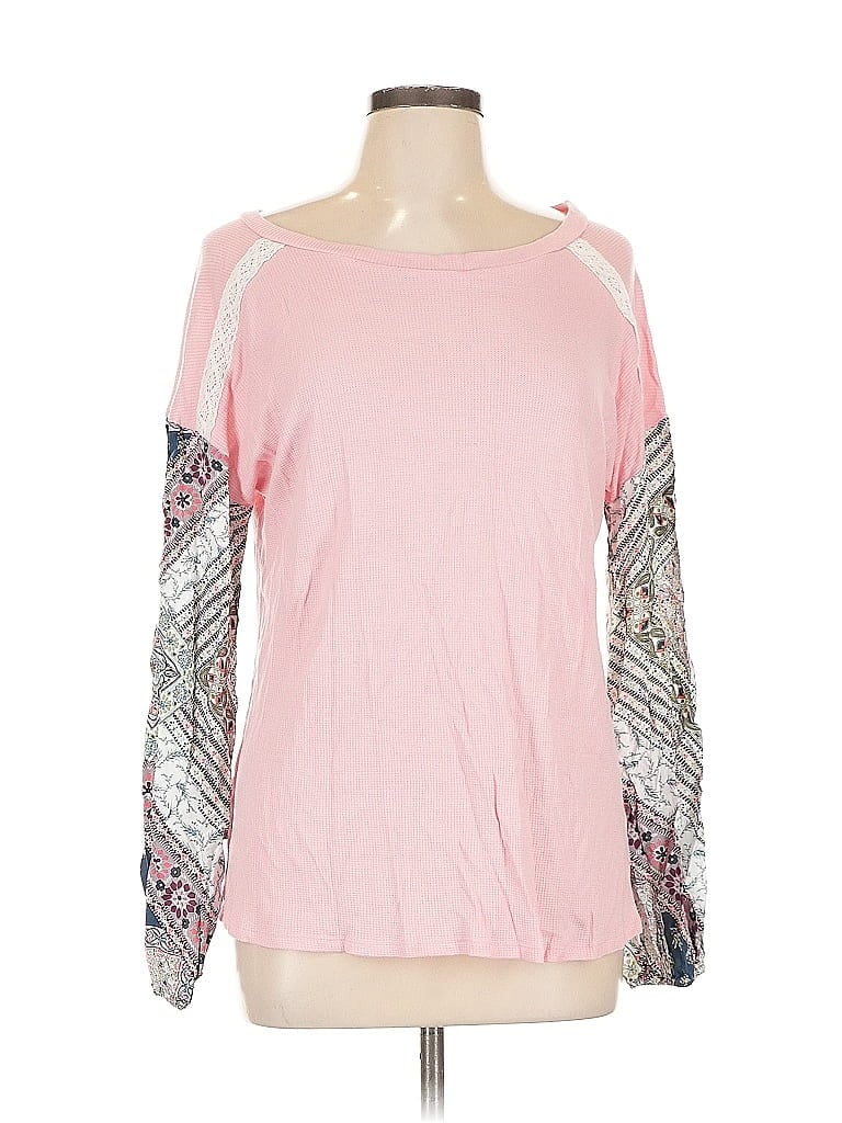 Alya Long Sleeve Top Pink Cold Shoulder Neckline Tops