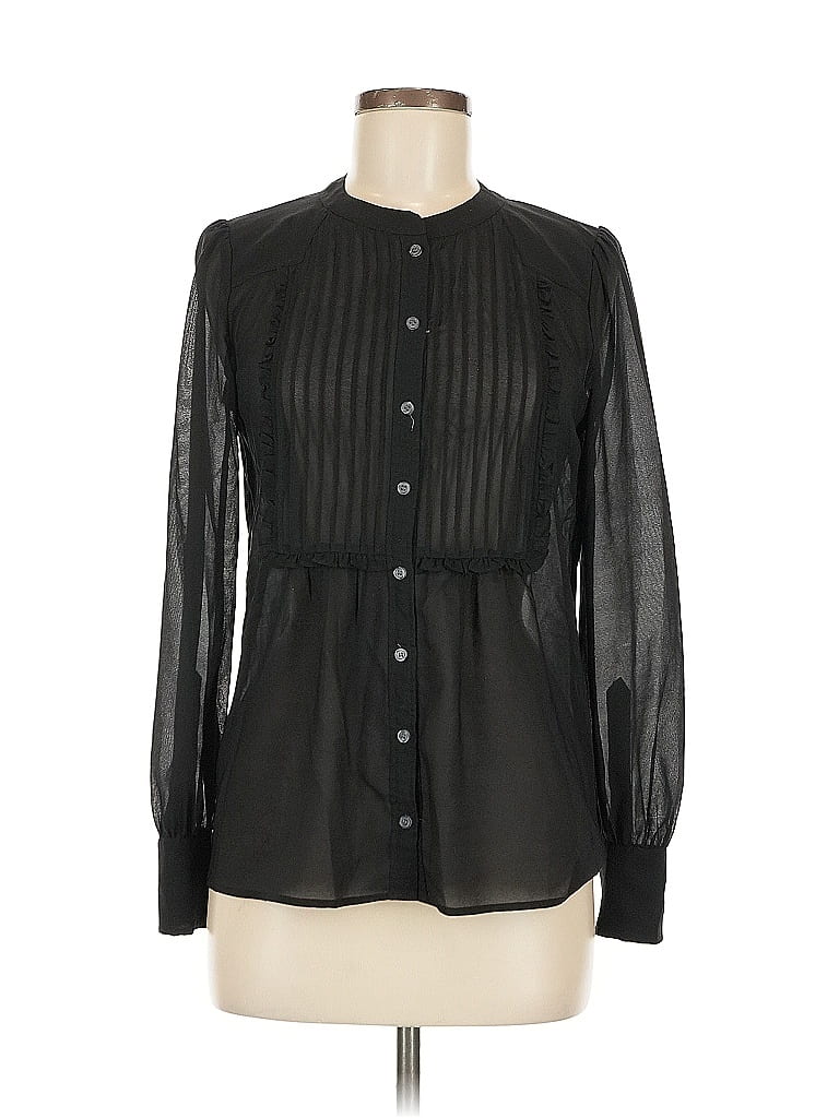 Pre-owned J.crew Factory Store Long Sleeve Blouse In Black