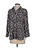 Investments 100% Polyester Print Gray 3/4 Sleeve Blouse Size S - photo 1