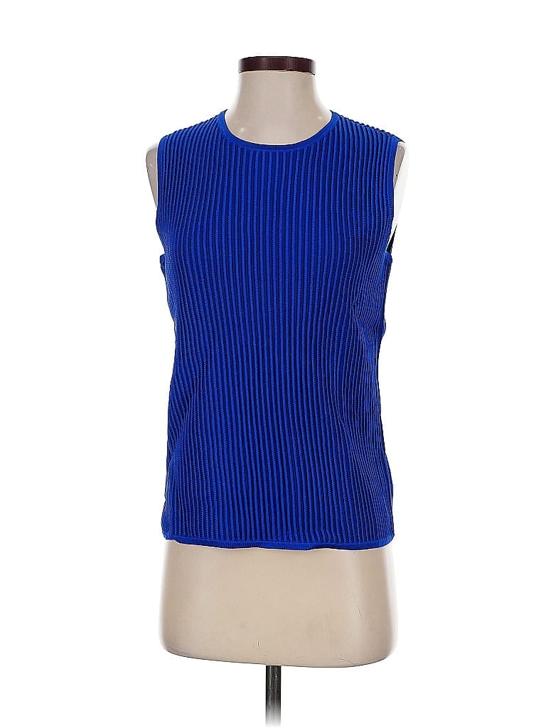 Pre-owned St John Sleeveless Top Blue Boatneck Tops