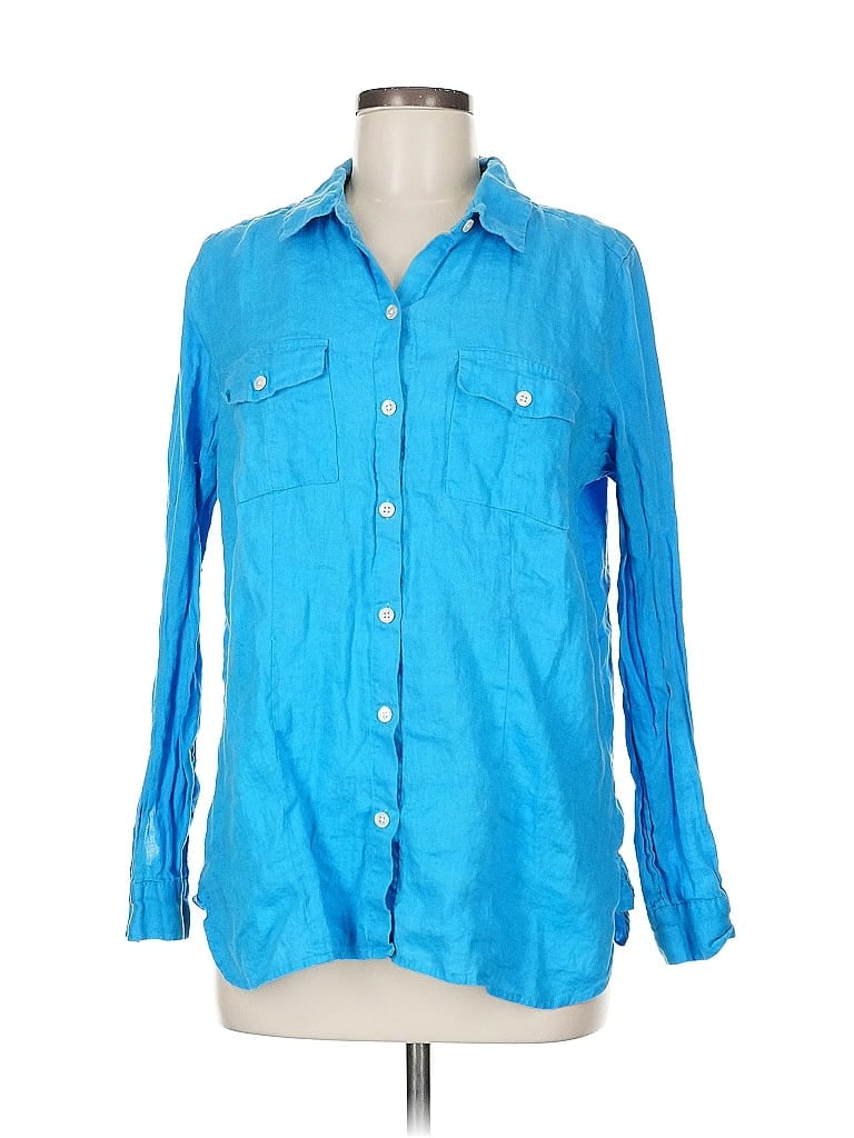 Click to view more detailed imagery on our partner's website Pre-owned Jjill Long Sleeve Button Down Shirt In Blue