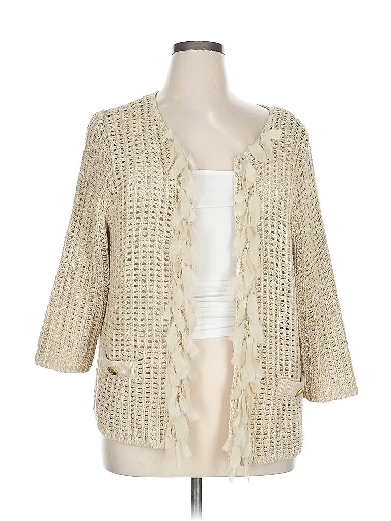 Pre-owned Chico's Cardigan Sweater In White