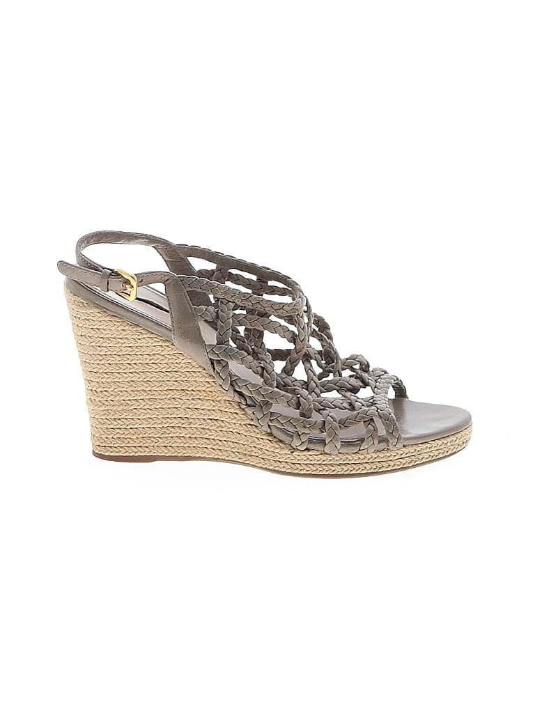 Pre-owned Prada Wedges In Gray