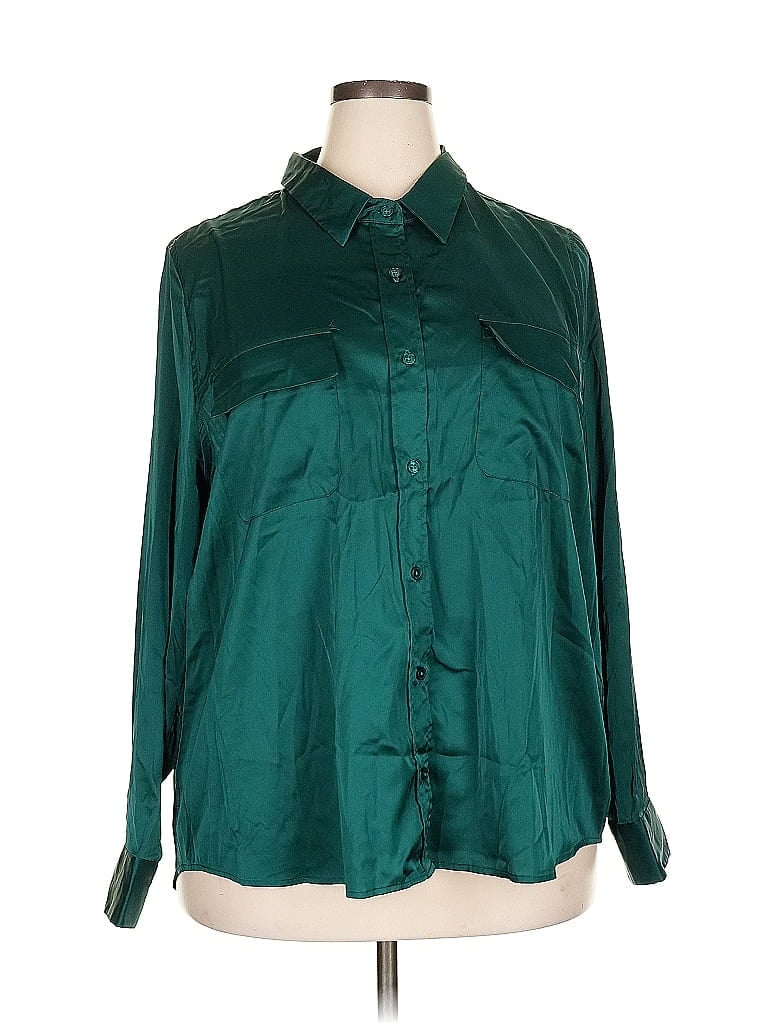 Pre-owned Equipment Long Sleeve Blouse In Blue