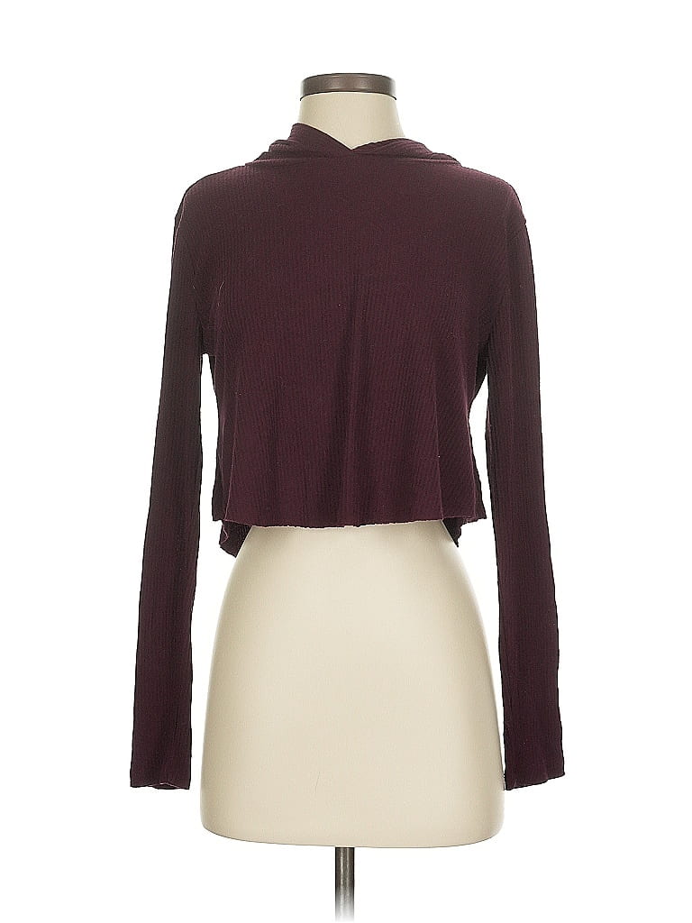 Pre-owned Forever 21 Cardigan Sweater In Burgundy