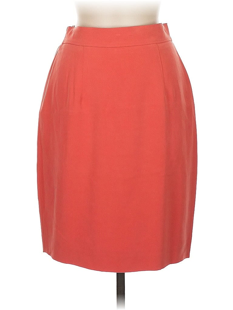 Pre-owned Dana Buchman Silk Skirt In Orange