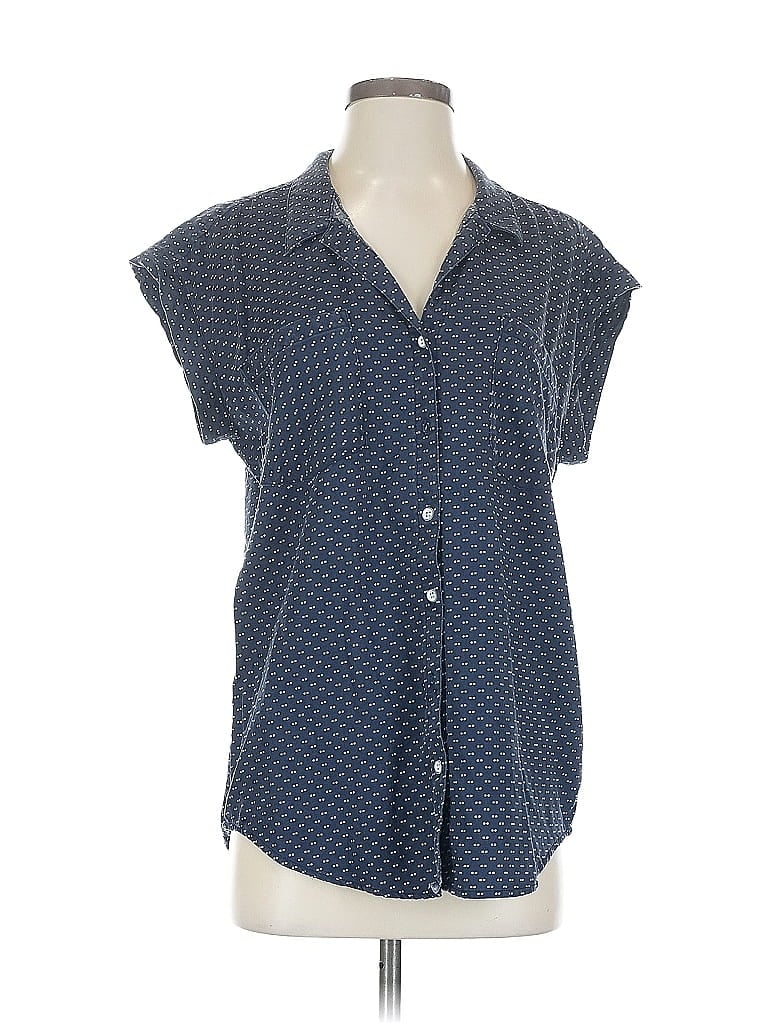 Pre-owned Jachs Girlfriend Short Sleeve Blouse In Blue