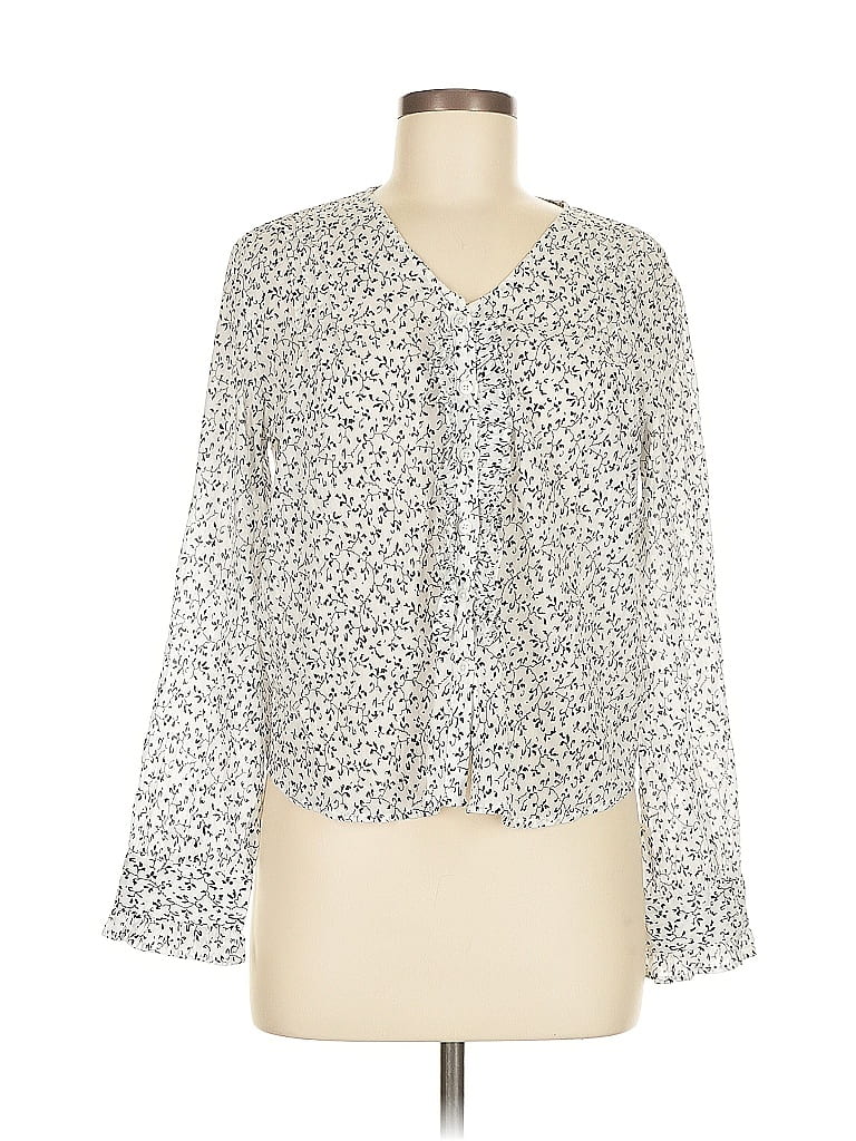 Pre-owned Sundays Long Sleeve Blouse In White