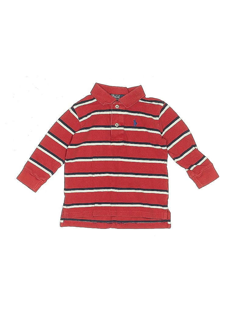 Pre-owned Polo By Ralph Lauren Kids' Long Sleeve Button Down Shirt In Red