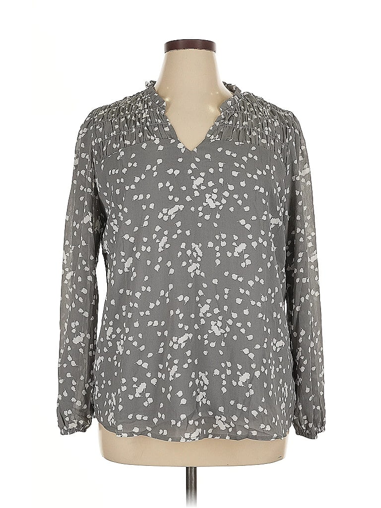 Pre-owned Dokotoo Long Sleeve Blouse In Gray