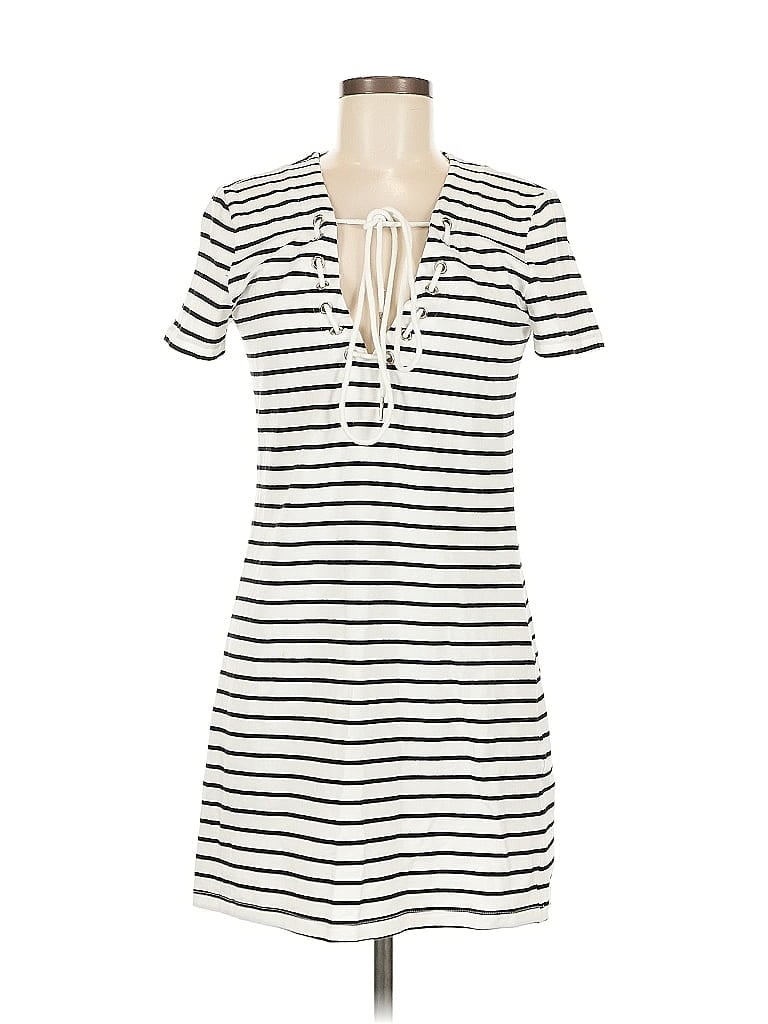 Pre-owned Bardot Short Sleeve Henley Shirt In White