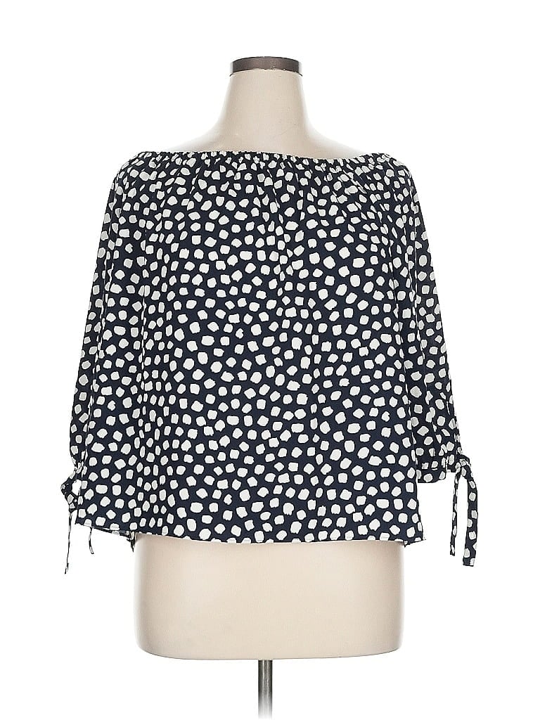 Pre-owned J.crew Factory Store 3/4 Sleeve Blouse In Black