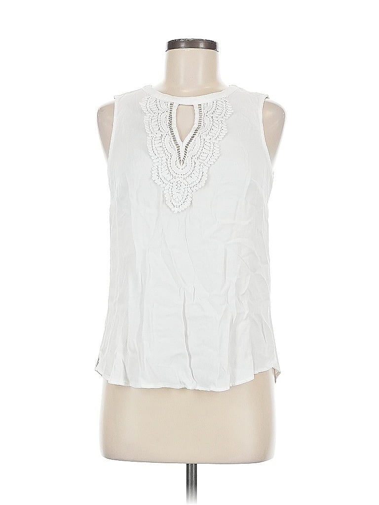 Pre-owned Daniel Rainn Sleeveless Blouse In White