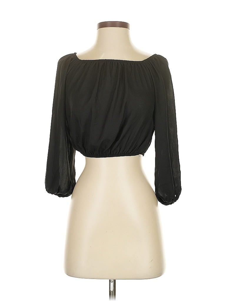 Pre-owned Show Me Your Mumu 3/4 Sleeve Top Black Strapless Neckline Tops