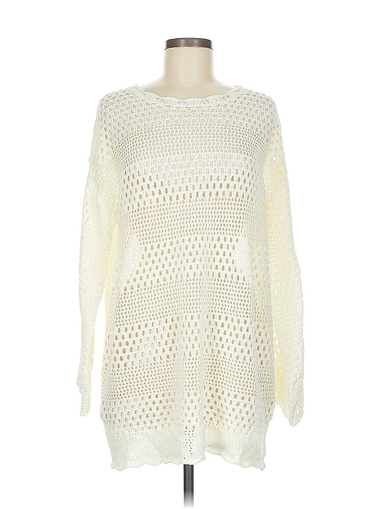 Pre-owned Unbranded Pullover Sweater In White