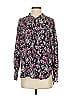 French Connection 100% Polyester Floral Blue Black Long Sleeve Blouse Size 2 - photo 1