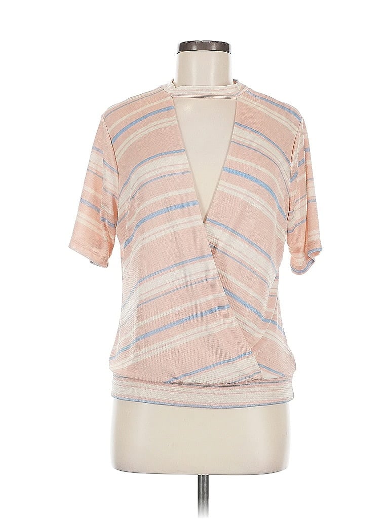 Pre-owned Red By Bke Short Sleeve Blouse In Brown