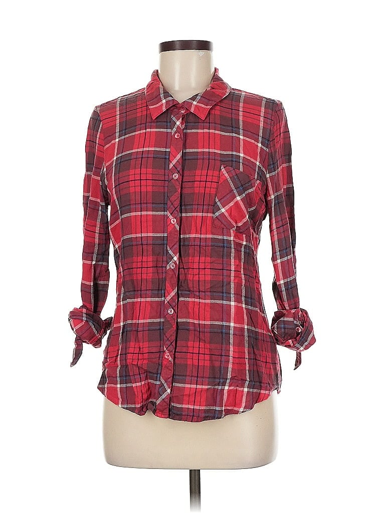 Pre-owned Soft Joie 3/4 Sleeve Button Down Shirt In Red
