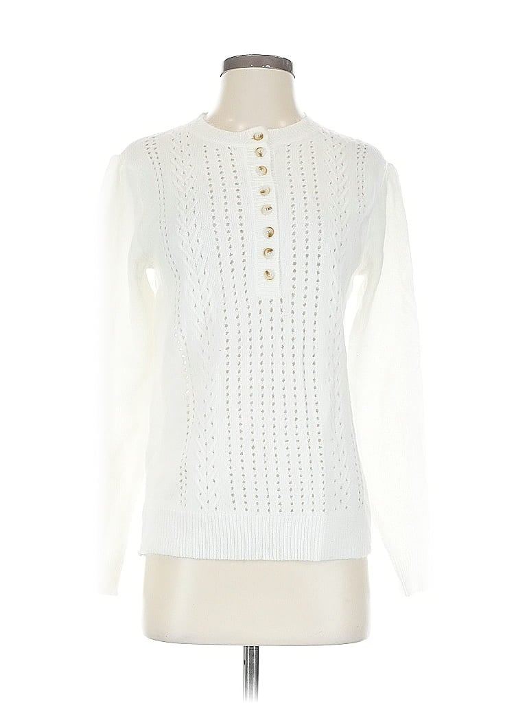 Pre-owned Unbranded Pullover Sweater In White