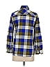 J.Crew 100% Cotton Plaid Blue Long Sleeve Button-Down Shirt Size 0 - photo 2
