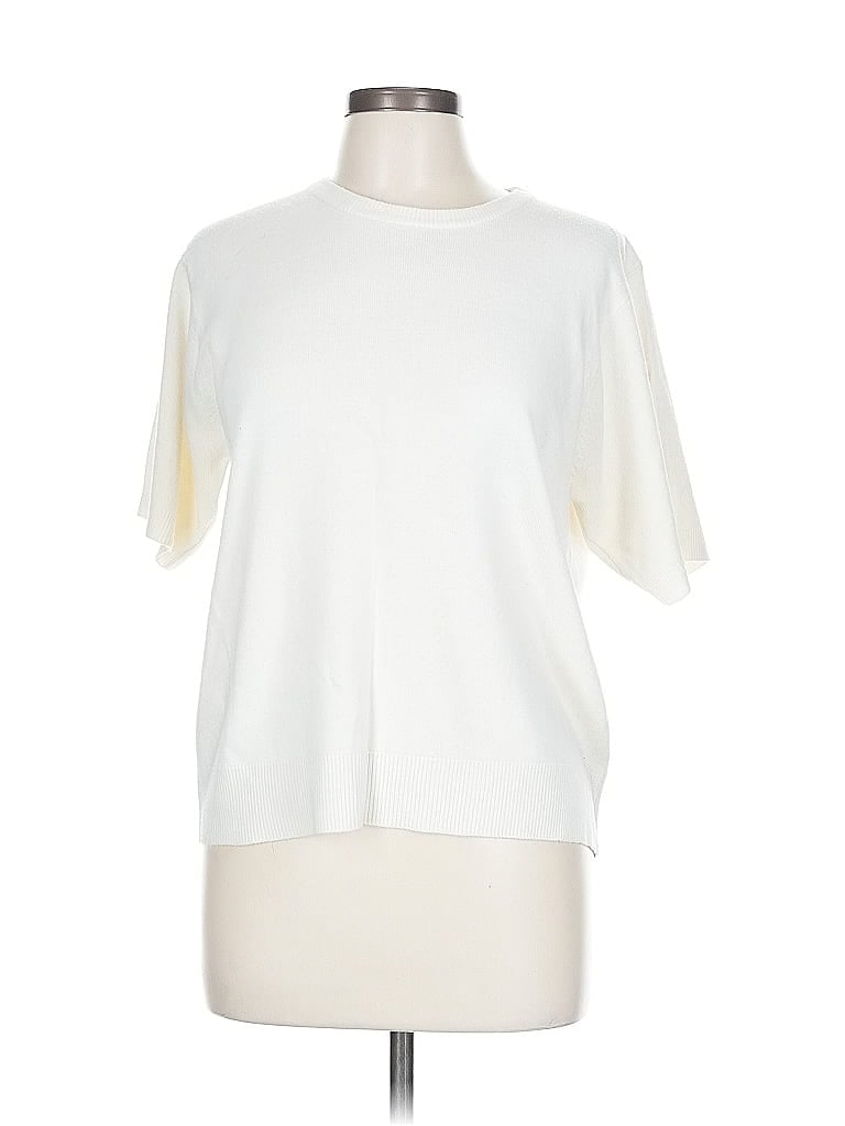 Pre-owned Sag Harbor Cardigan Sweater In White