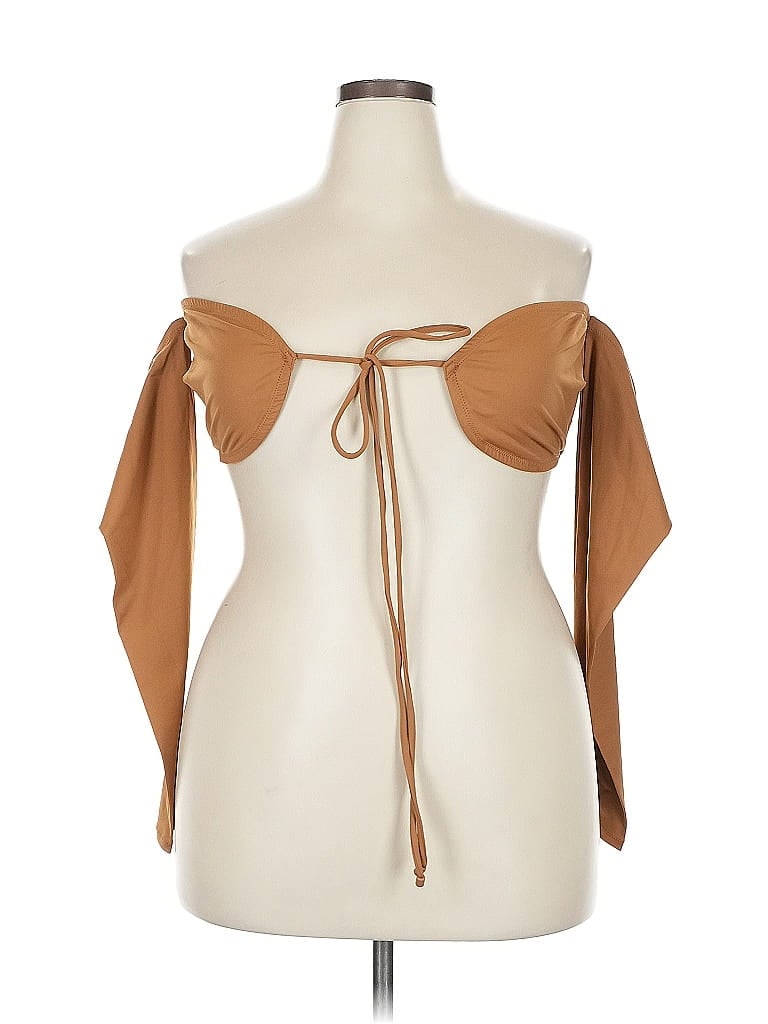Skims 3/4 Sleeve Blouse In Brown