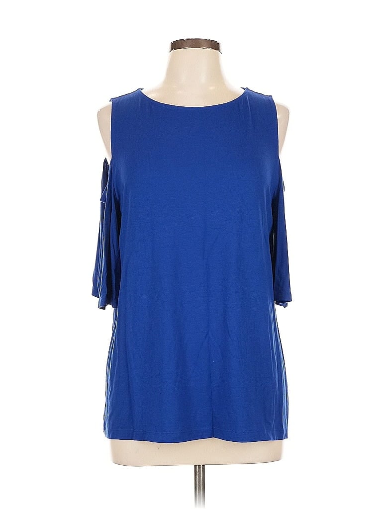 Pre-owned The Limited Sleeveless Top Blue Cold Shoulder Neckline Tops