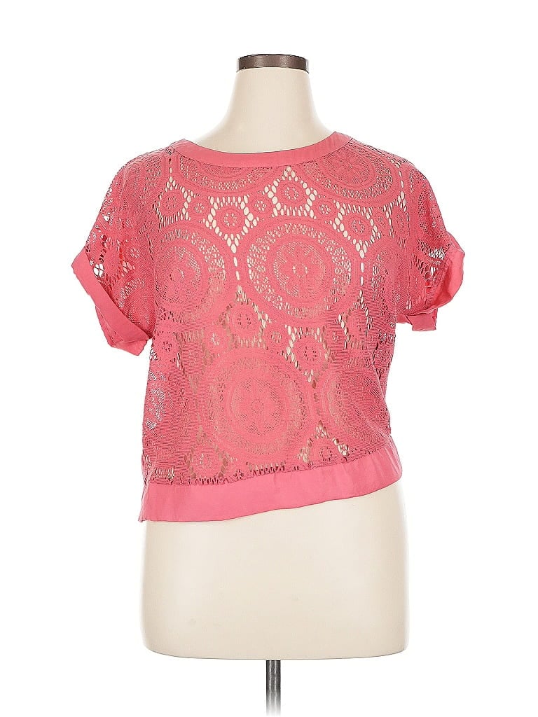 Pre-owned Jolt Short Sleeve Top Pink Sweetheart Neckline Tops