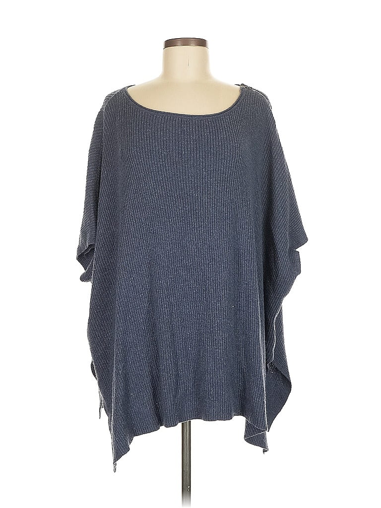 Pre-owned Love Stitch Poncho In Blue