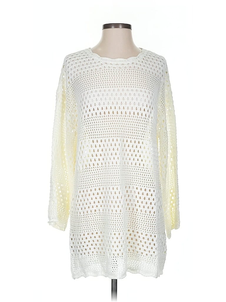 Pre-owned Unbranded Pullover Sweater In White