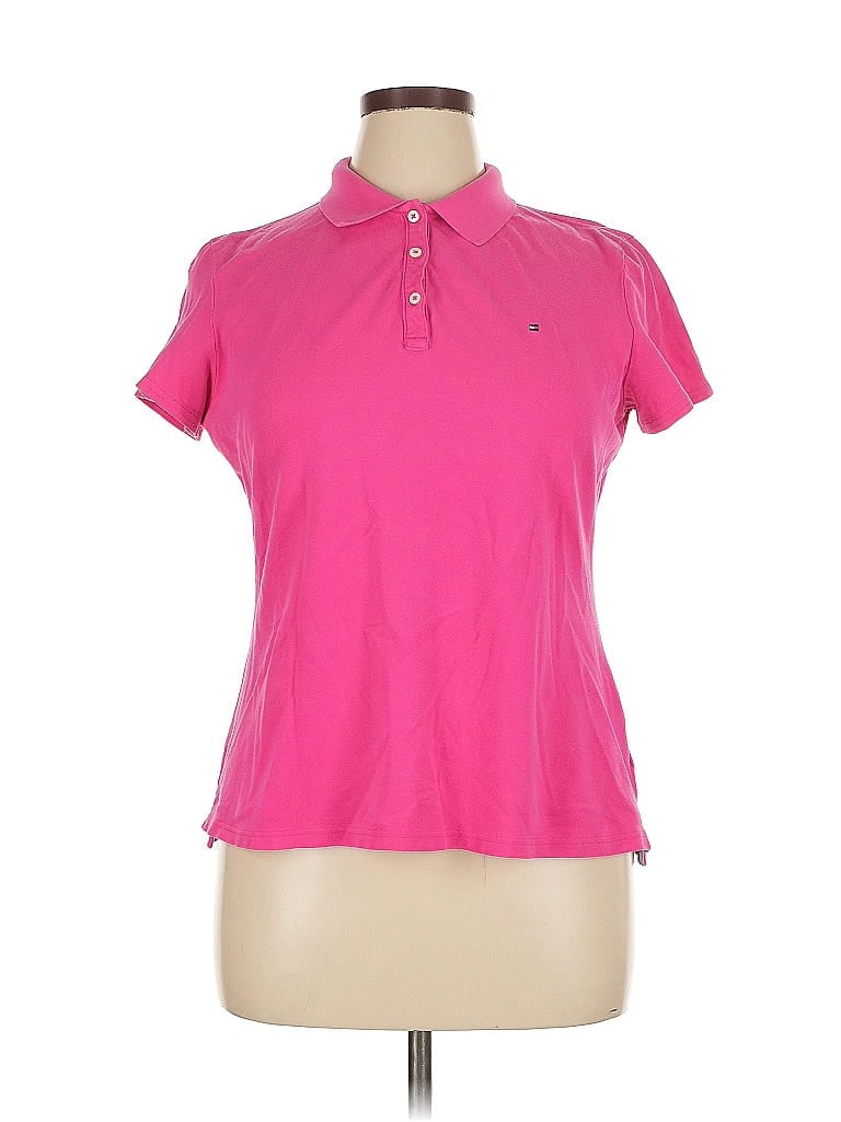 Pre-owned Tommy Hilfiger Short Sleeve Polo Shirt In Pink