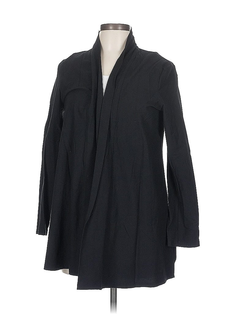 Pre-owned Eileen Fisher Coat In Black