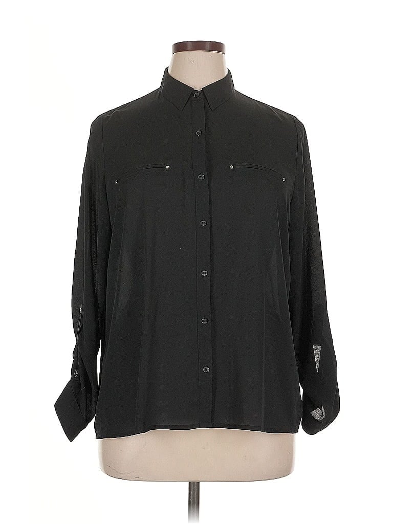 Pre-owned Apt. 9 3/4 Sleeve Blouse In Black