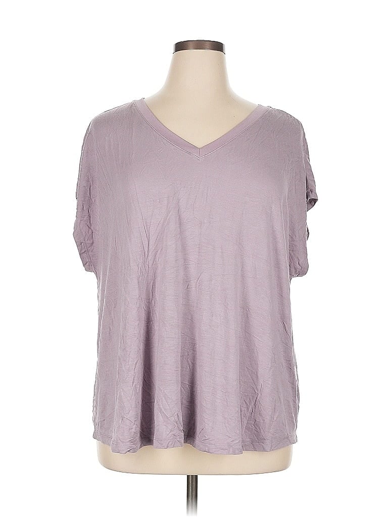 Pre-owned H By Halston Short Sleeve T-shirt In Purple