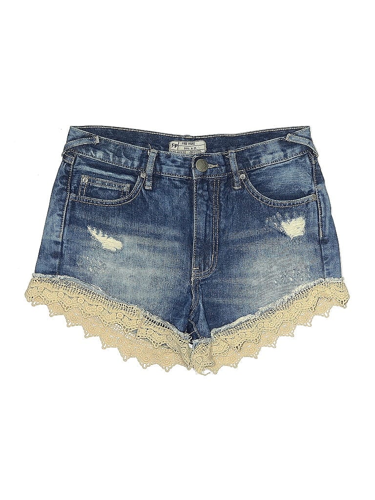 Pre-owned Free People Denim Shorts In Blue