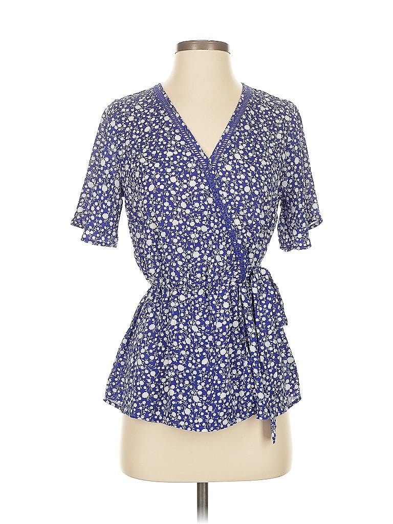 Pre-owned Sienna Sky Short Sleeve Blouse In Blue