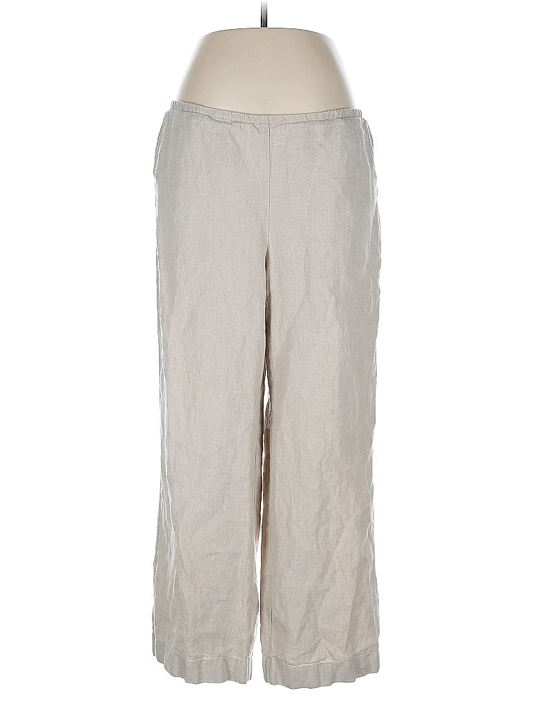 Pre-owned Jjill Linen Pants In Brown