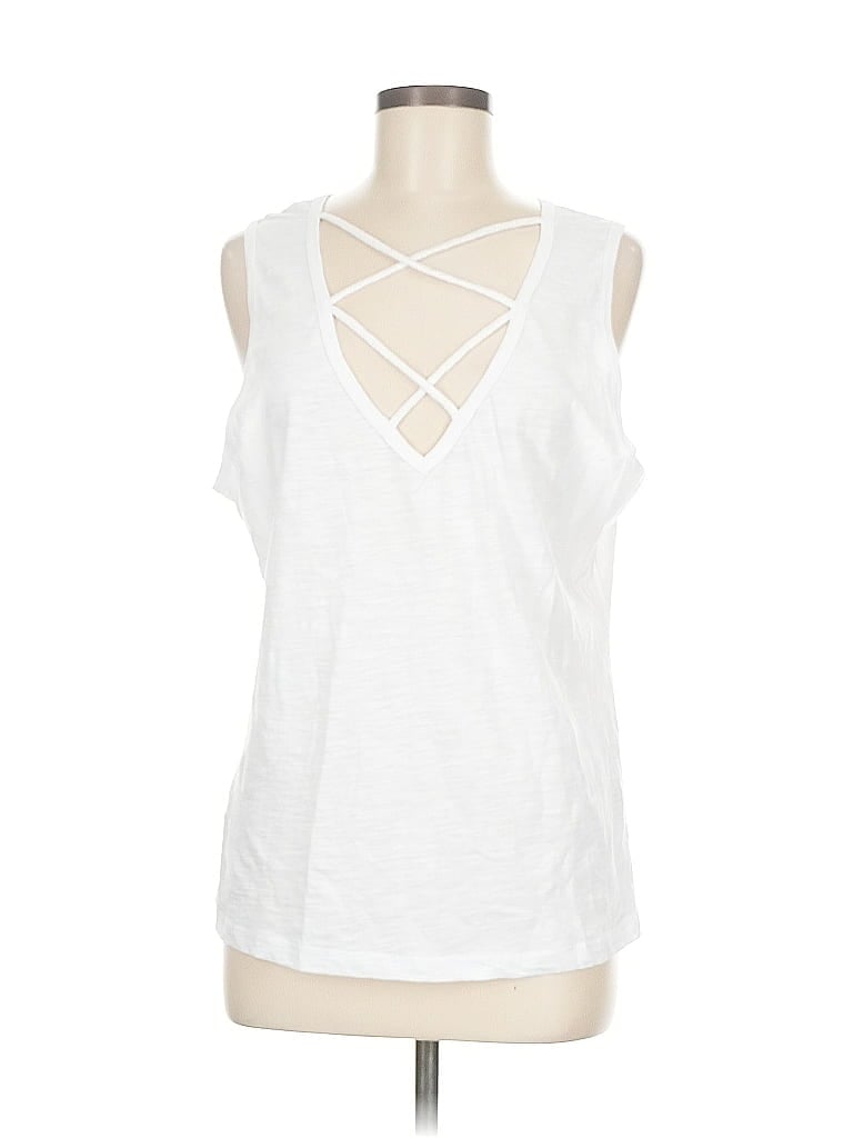 Pre-owned Boston Proper Sleeveless T-shirt In White