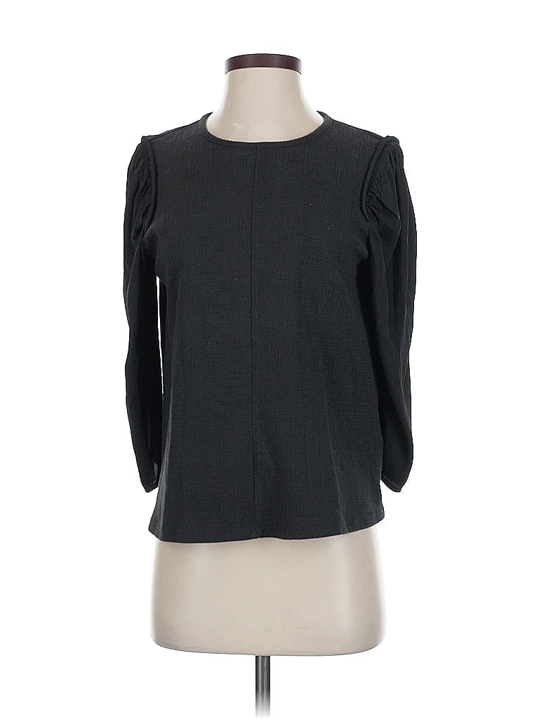 Pre-owned Current Air 3/4 Sleeve Top Gray Crew Neck Tops