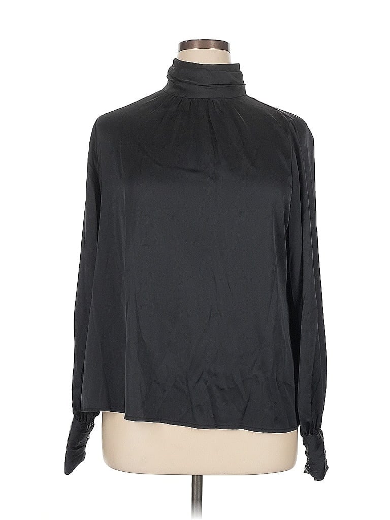 Pre-owned Biltmore Long Sleeve Blouse In Black