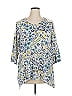 Style&Co Blue 3/4 Sleeve Blouse Size 1X - photo 1