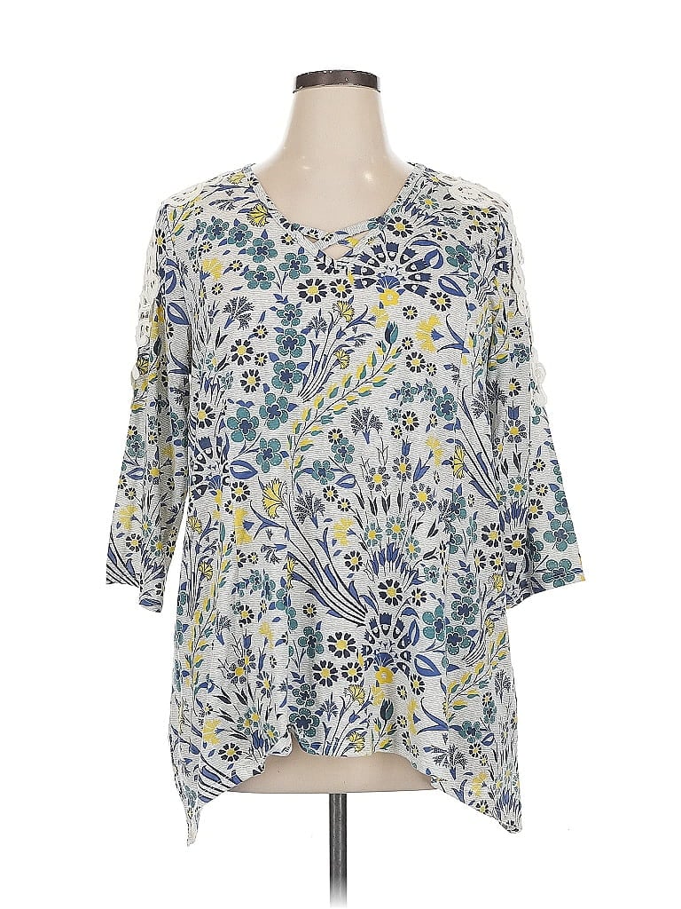 Pre-owned Style & Co 3/4 Sleeve Blouse In Blue