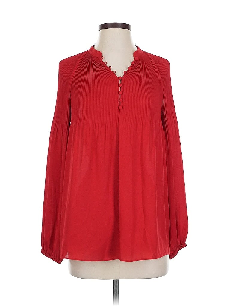 Pre-owned Polo Ralph Lauren Long Sleeve Blouse In Red