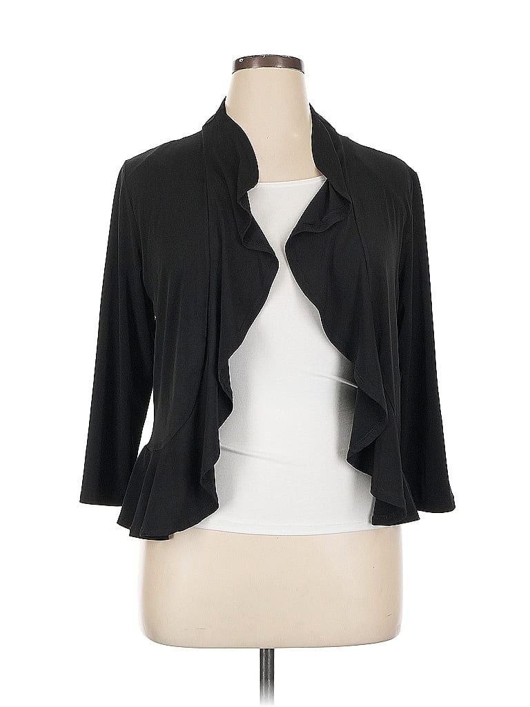 Click to view more detailed imagery on our partner's website Pre-owned Nina Leonard 3/4 Sleeve Blouse In Black