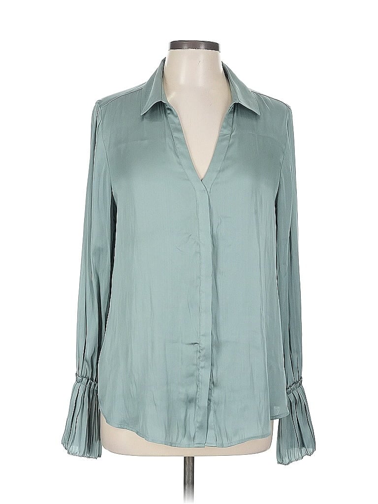 Pre-owned Paige Long Sleeve Blouse In Green