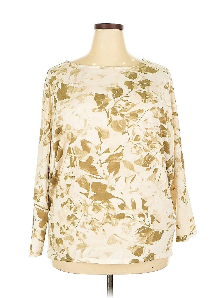 Pre-owned Lularoe Long Sleeve Blouse In White